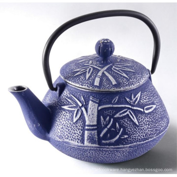 Beautiful Blue Bamboo Cast Iron Teapot,Cast Iron Kettle For Drinking